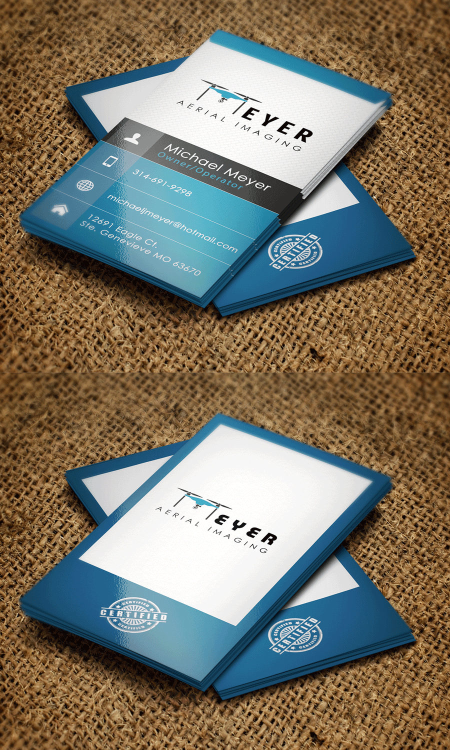 Business Card Design by Riz' for MEYER AERIAL IMAGING | Design #9636697