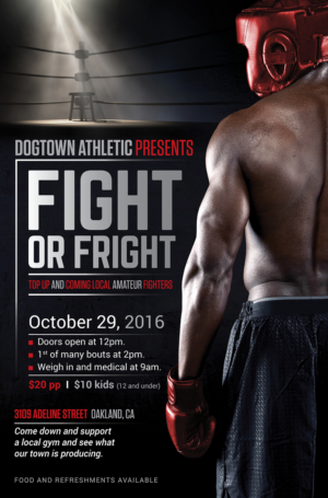 Fight or Fright: Dogtown Athletic's First Ever Amateur Boxing Show | Poster Design by RoundYellow