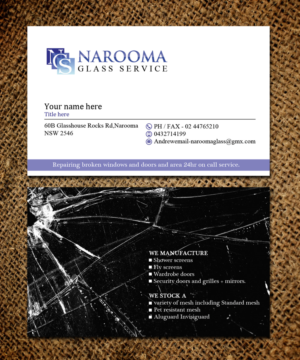 Narooma Glass Service Business Card | Business Card Design by Sandaruwan