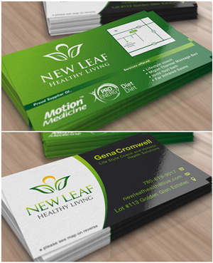 New Leaf Healthy Living needs a catchy Business Card Design  | Business Card Design by JAKUART