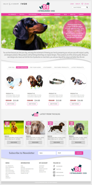 Distinguished Dogs Website  - Boutique online pet store for both owners, their homes and their dogs | Web Design by -Marc-