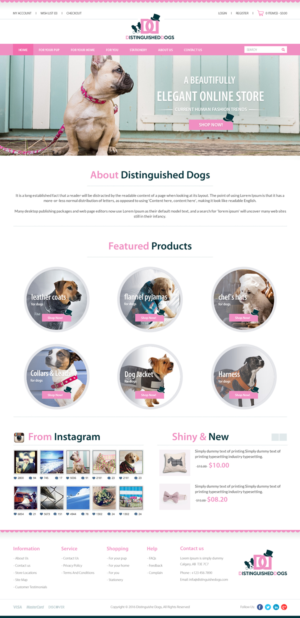 Distinguished Dogs Website  - Boutique online pet store for both owners, their homes and their dogs | Web Design by Sbss