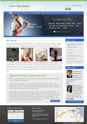 New design for a physiotherapy clinic specializing in laser therapy | Web Design by JM