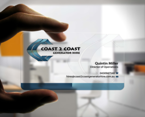 Coast 2 Coast Generator Hire Pty Ltd | Business Card Design by Stylez Designz