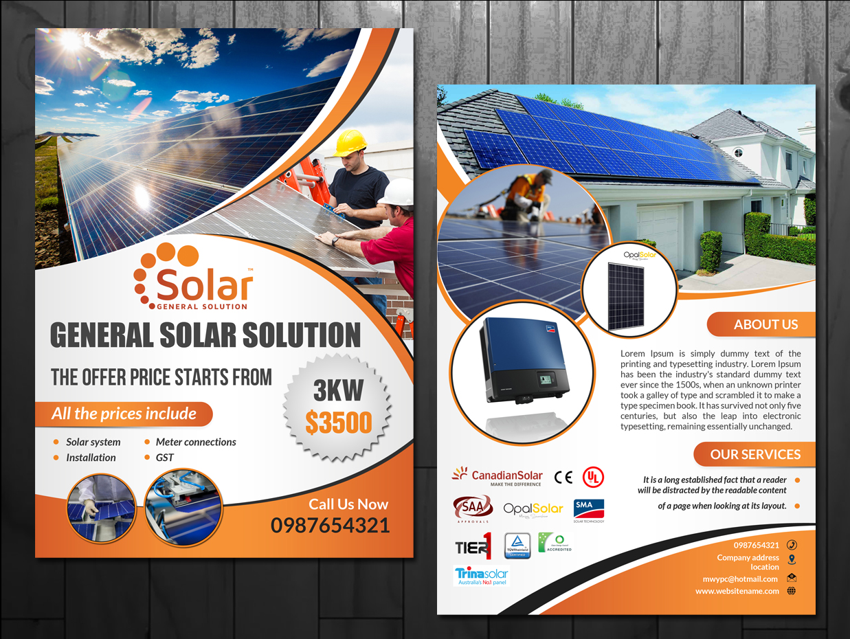 Flyer Design by innovative earth for General Solar Solution Pty Ltd | Design #10651371