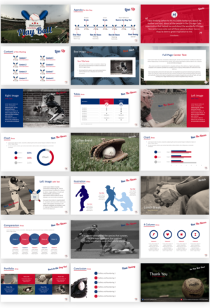 Baseball Themed Power Point Template | PowerPoint Design by Imazing