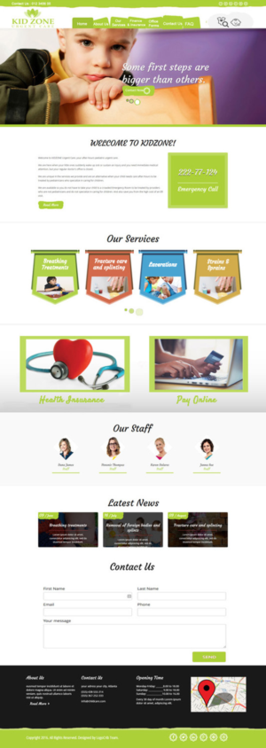 A webite for an Urgent Care for children | Web Design by bdesigner9