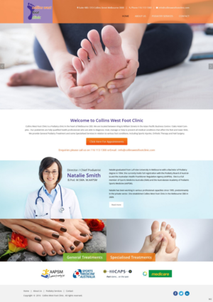 Web Design by pb for Collins West Foot Clinic | Design: #11643825