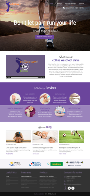 Web Design by rightway for Collins West Foot Clinic | Design: #11639434