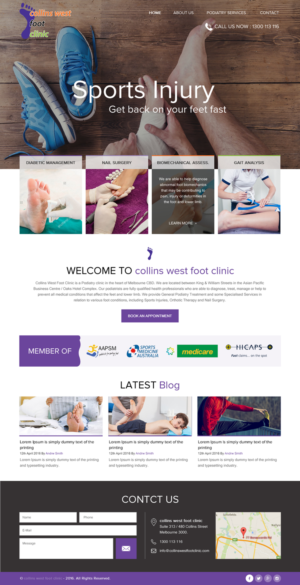 Web Design by rightway for Collins West Foot Clinic | Design: #11639446