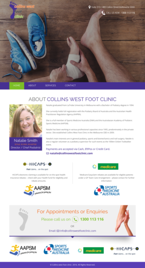 Web Design by rightway for Collins West Foot Clinic | Design: #11708022