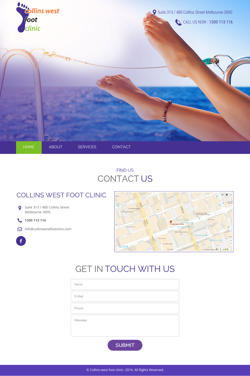 Web Design by rightway for Collins West Foot Clinic | Design #11708027