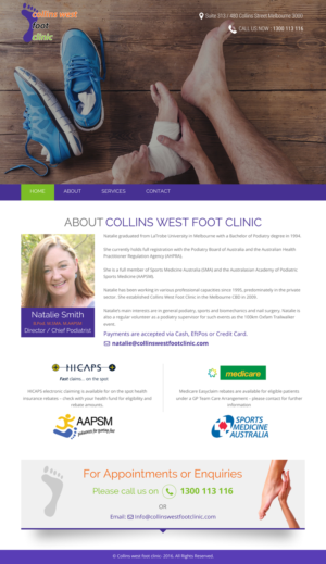 Web Design by rightway for Collins West Foot Clinic | Design: #11730345