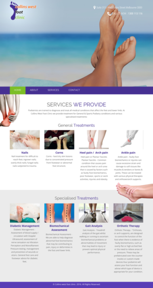 Web Design by rightway for Collins West Foot Clinic | Design: #11755953