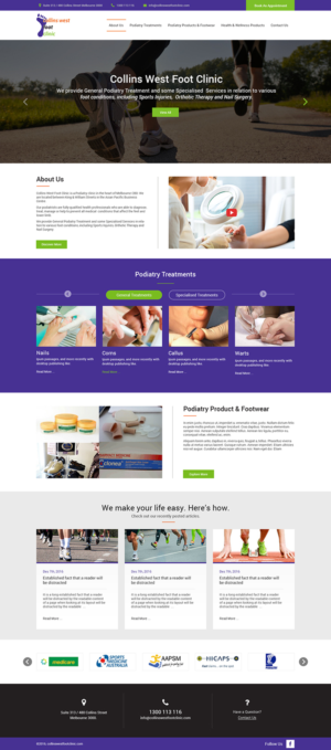 Web Design by Ved Web Services for Collins West Foot Clinic | Design #11651202