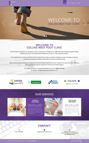 Web Design by Abdul Haseeb for Collins West Foot Clinic | Design #11646025