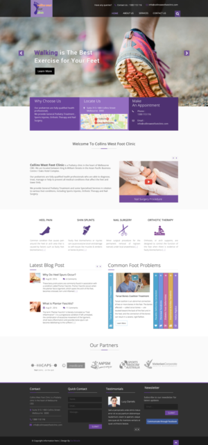 Web Design by Da Miracle for Collins West Foot Clinic | Design #11656781