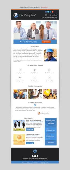 E-Mail Marketing-Design von Dabashes Adhikery für CreditSuppliers | Design #11867224