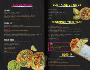 Menu Design for a hip Taco Bar | Menu Design by Pinky 