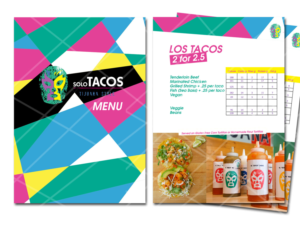 Menu Design for a hip Taco Bar | Menu Design by Vicez