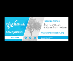 Wendell Baptist Church 8x3 Foot Banner | Schilder-Design von JLG Studios