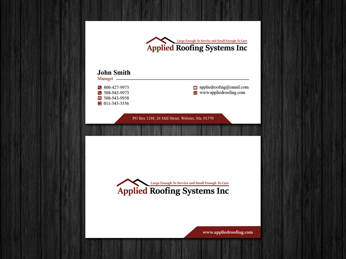 Business Card Design by Sandaruwan for Applied Roofing Systems Inc | Design #12168015