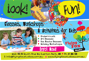 Advertisiment for children's classes and activities | Advertisement Design by Purple Hearts 