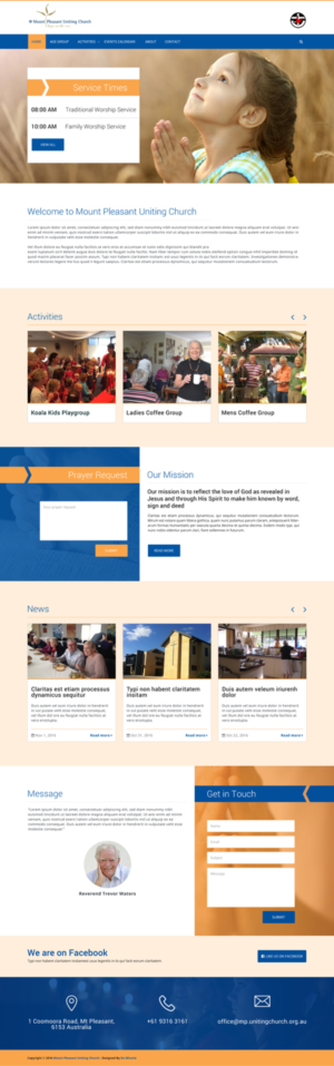 Website for Mount Pleasant Uniting Church | Web Design by Da Miracle