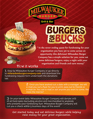 Burger Restaurant needs a poster to advertise fundraising opportunities | Poster-Design von jshan