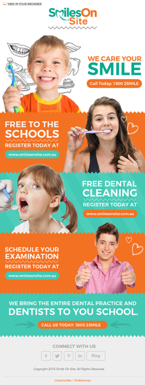 Mobile Dental Clinic for Students!! | Email Marketing Design by JustACreative1