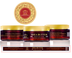 Kingdom Living Essentials packaging for body butter line starting with our Shea butter | Packaging Design by Yvette