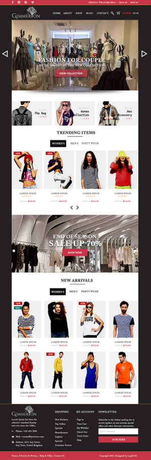 Create a Shopify weblayout for Gimmerton Fashion Boutique | Web-Design von bdesigner9