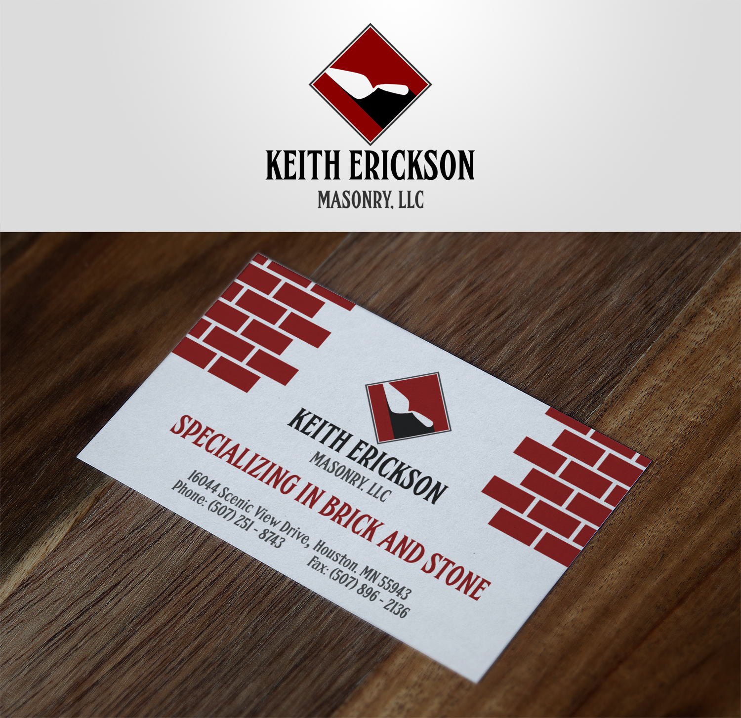 Logo Design by doarnora for Keith Erickson Masonry, LLC | Design #12805735