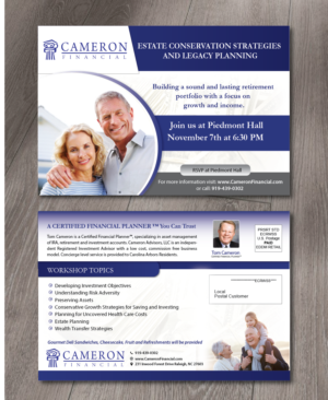 Financial Workshop for Cameron Financial | Postcard Design by alex989