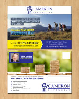 Financial Workshop for Cameron Financial | Postcard Design by ecorokerz