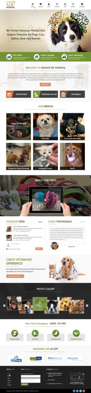 Homepage design competition to choose a designer for $1500 full website for a Small Animal Veterinar | Web Design by Sbss