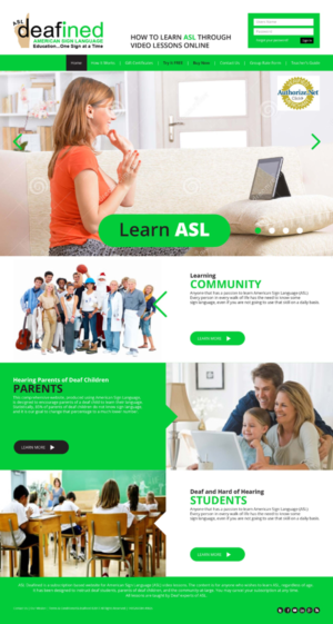 Web Design by GliderGraphx for ASLdeafined.com | Design #13471468