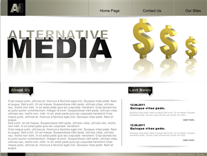 Web Design by Tamara L. for Alternative Media | Design #539916