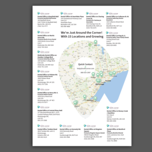 The Tooth Corner Dental Offices Double-Sided A5 Flyer Highlighting Strengths & All Locations. | Flyer-Design von popdesign¤