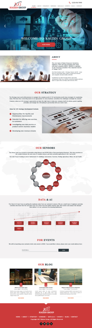 Kaizen Group -- IIoT Strategy. Sensor Innovation. Machine Learning (written underneath) | Web Design by bdesigner9