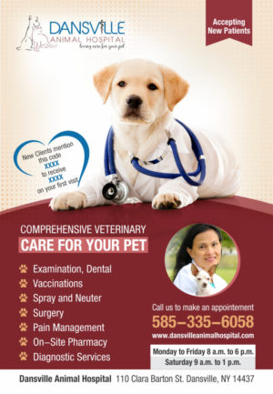 Dansville Animal hospital newspaper campaign Ad - Calling for new customer | Newspaper Ad Design by D Creative