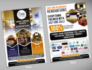 hotel renovation business brochure 1 page front and back | Flyer-Design von SAI DESIGNS