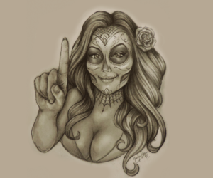 Illustration of a mexican sugar skull  | Illustration-Design von MissJo Designs