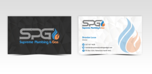 Business card design for Plumbing and Gas fitting company | Business Card Design by Pointless Pixels India