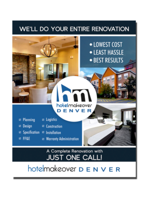 Hotel Makeover Denver - Tabletop Display | Poster Design by ecorokerz