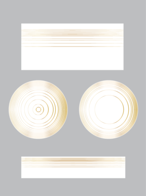 4-piece dinnerware with metallic gold elements | Illustration Design by alex989