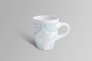 4-piece dinnerware set featuring a sea life theme | Illustration Design by alex989