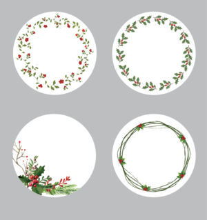 4-piece dinnerware: traditional holly | Illustration Design by alex989