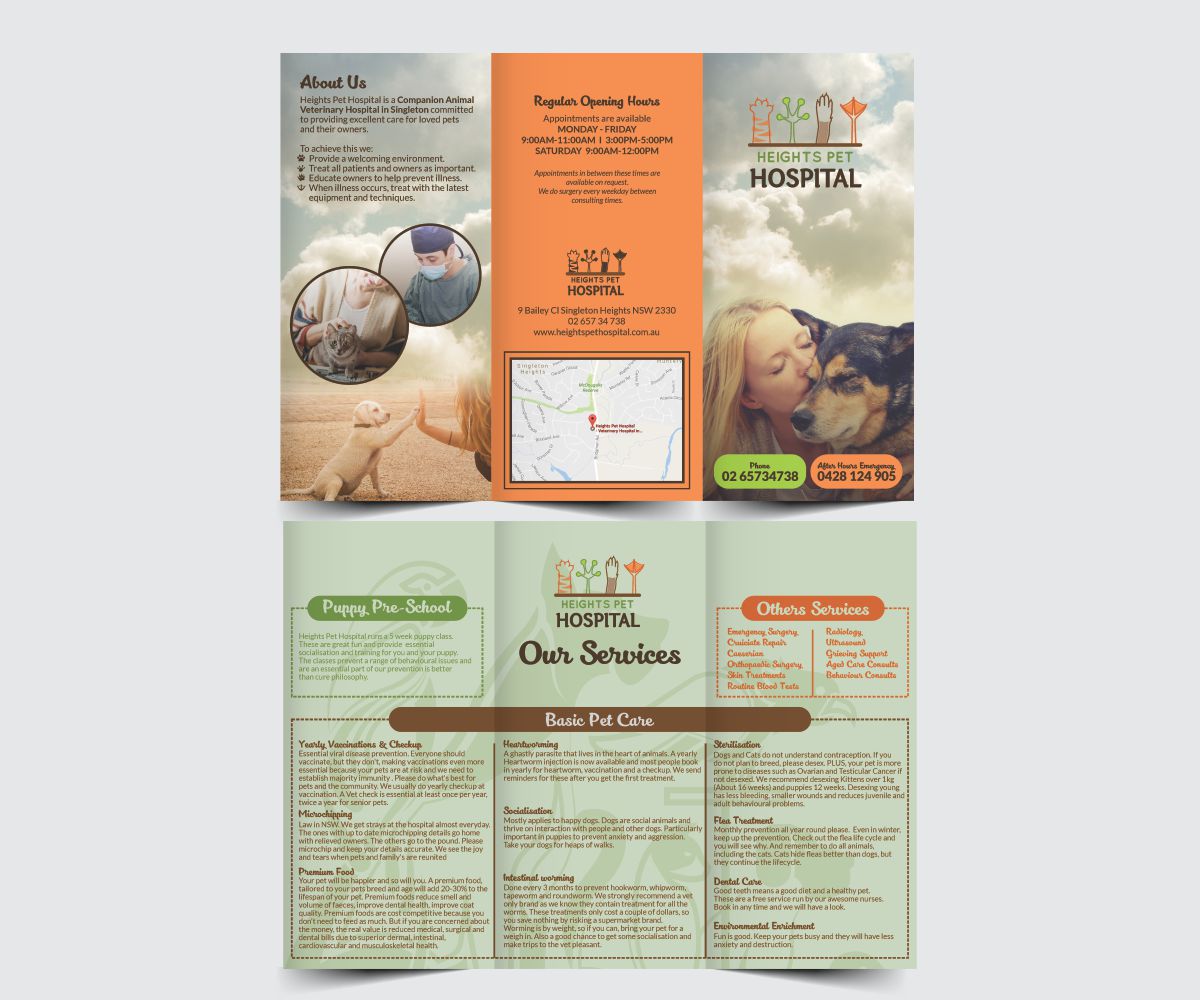 Flyer-Design von Cut and Glue für Heights Pet Hospital | Design #14808527