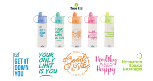 Motivational Water Bottle With Drinking Level Design | Graphic Design by eriks